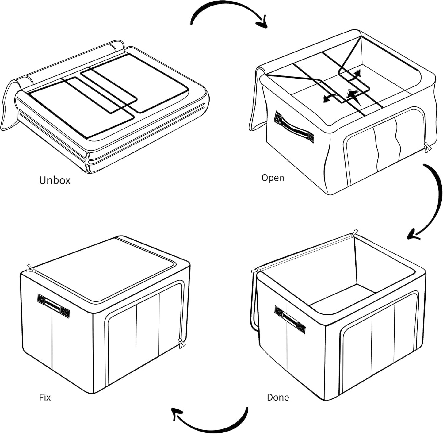 Clothes Storage Box Foldable Steel Frame