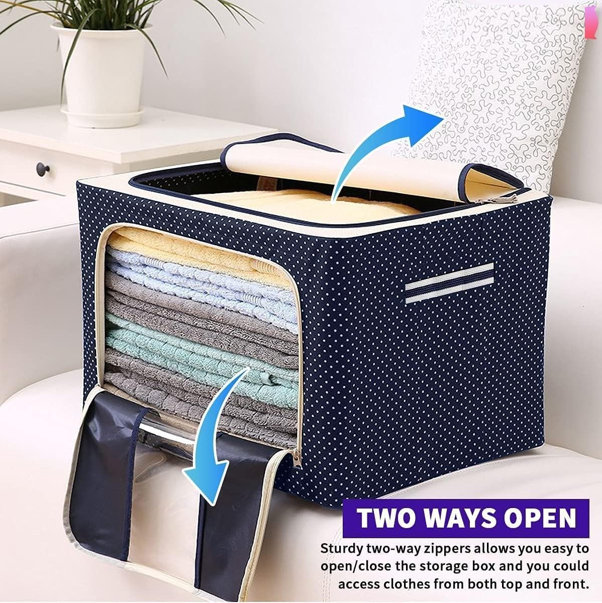 Clothes Storage Box Foldable Steel Frame