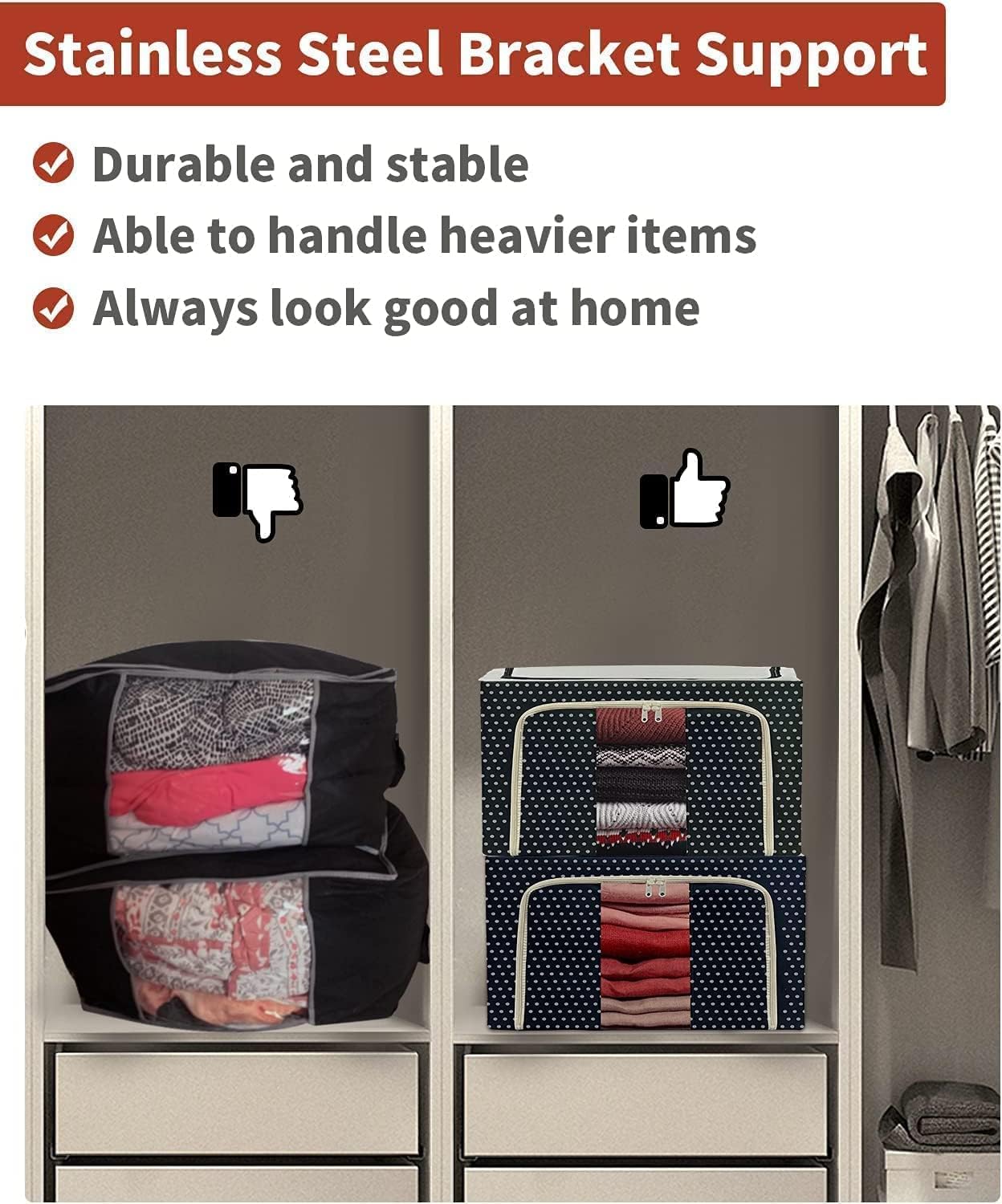 Clothes Storage Box Foldable Steel Frame