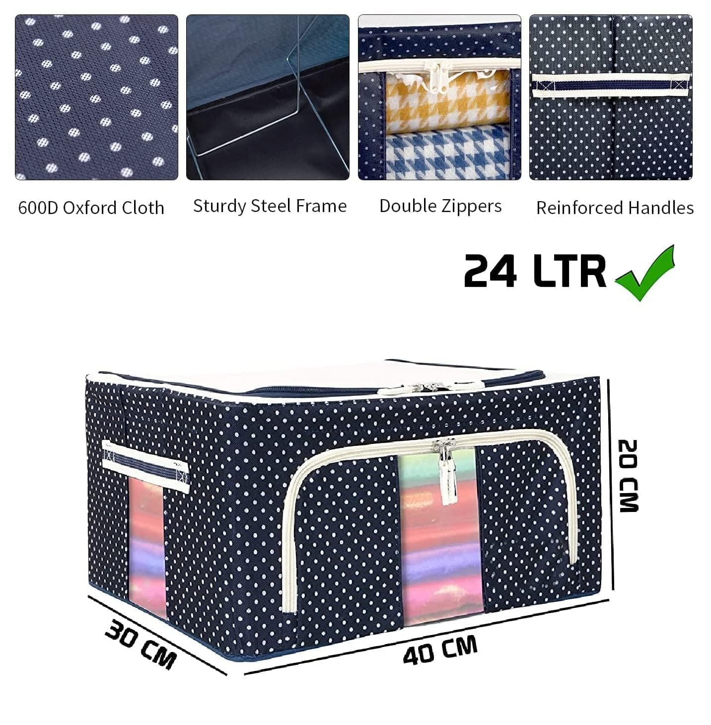 Clothes Storage Box Foldable Steel Frame